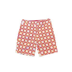 Elizabeth McKay White Orange Geometric women’s Shorts - Size 6
